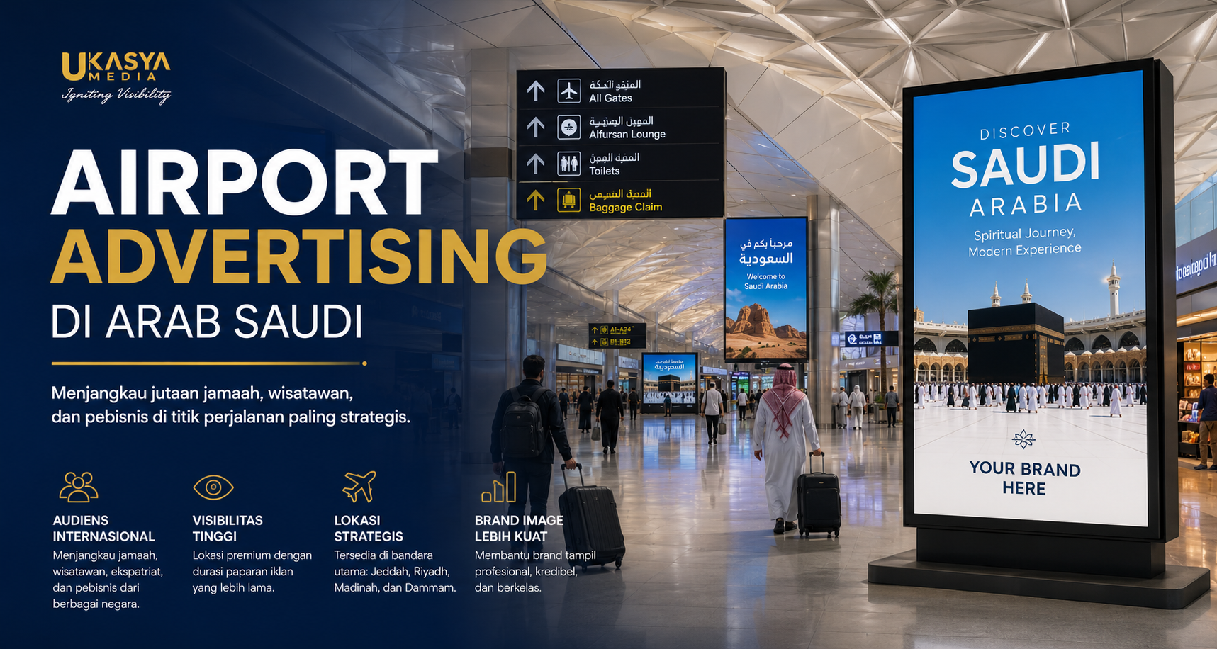 Airport Advertising di Arab Saudi: Media Strategis Menjangkau Wisatawan, Jamaah, dan Pebisnis